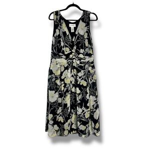 Studio I vintage dark floral midi dress holiday party 2000s romantic gothic 14